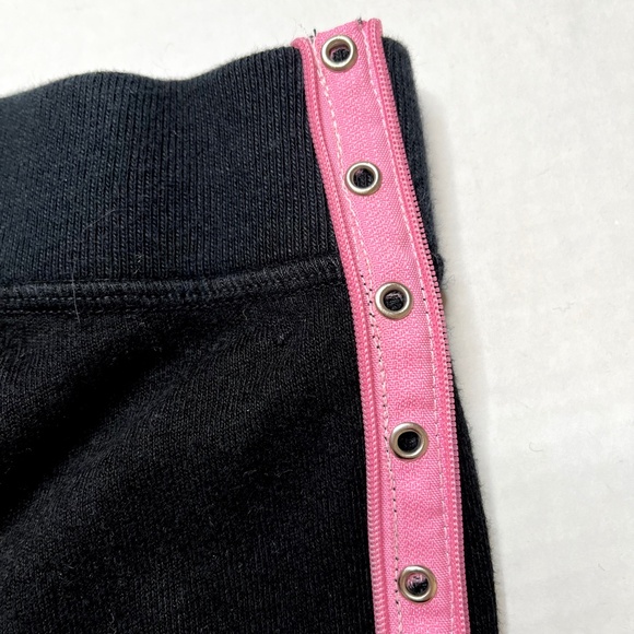 Studded Hot Shorts Size XS Black Pink Sweatpants Booty Pants Whimsygoth Upcycled - Picture 6 of 9